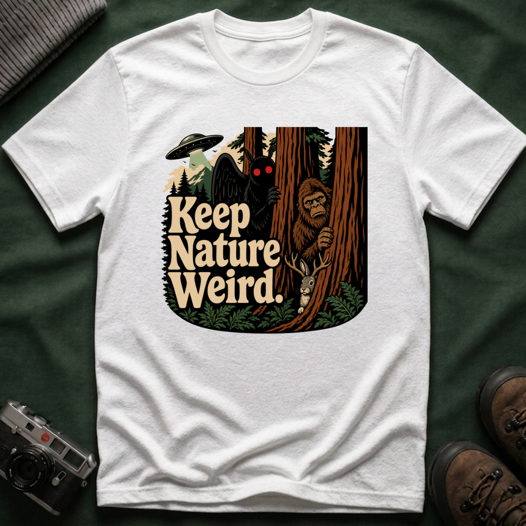 Keep Nature Weird Cryptid T-Shirt - Bigfoot, Mothman, Jackalope, UFO