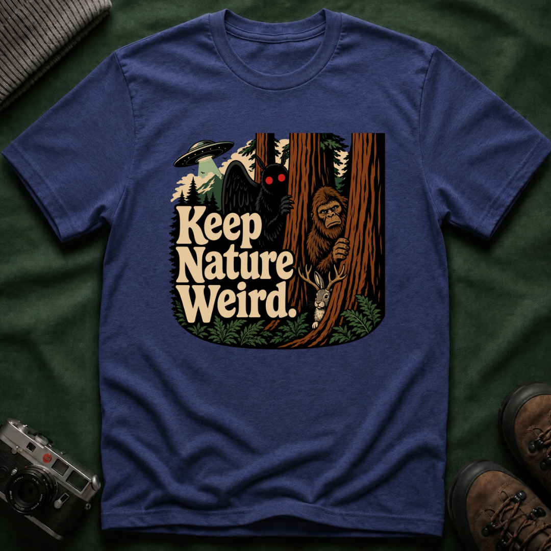 Keep Nature Weird Cryptid T-Shirt - Bigfoot, Mothman, Jackalope, UFO