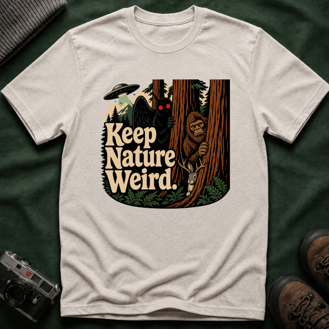 Keep Nature Weird Cryptid T-Shirt - Bigfoot, Mothman, Jackalope, UFO