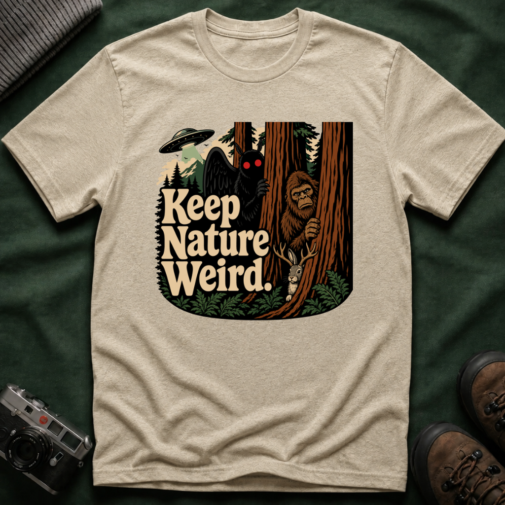 Keep Nature Weird Cryptid T-Shirt - Bigfoot, Mothman, Jackalope, UFO
