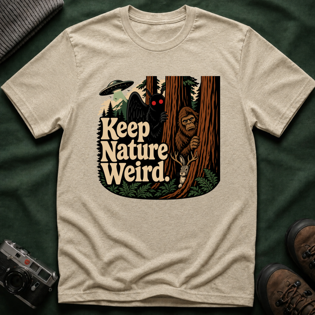 Keep Nature Weird Cryptid T-Shirt - Bigfoot, Mothman, Jackalope, UFO