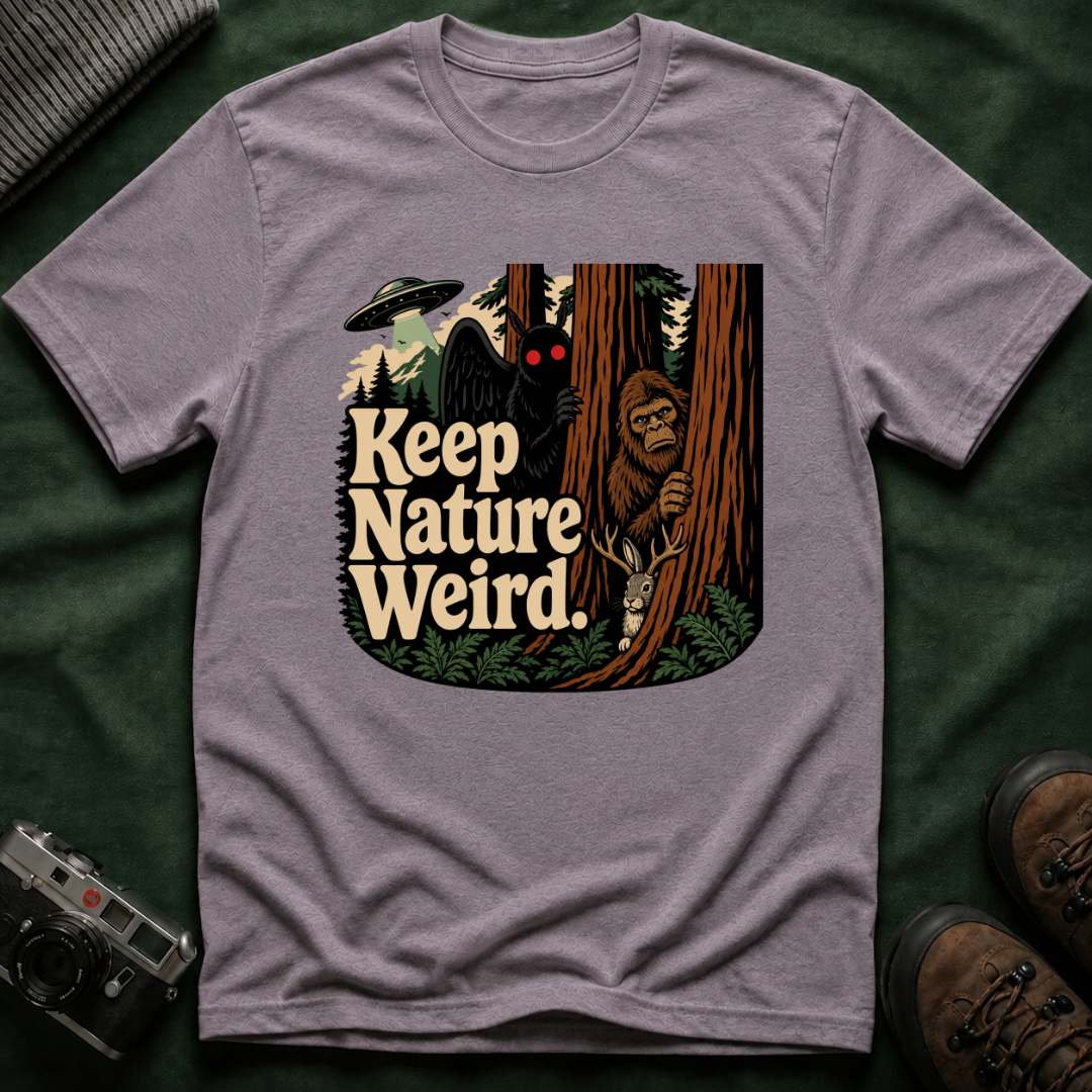 Keep Nature Weird Cryptid T-Shirt - Bigfoot, Mothman, Jackalope, UFO