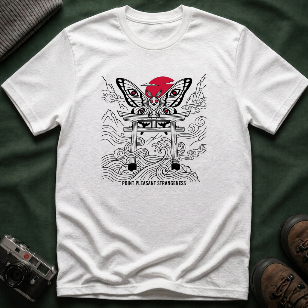 Mothman Torii T-Shirt — Japanese Ink Sun Graphic Tee