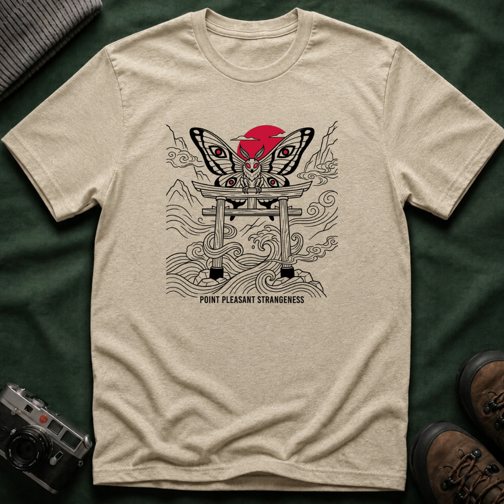 Mothman Torii T-Shirt — Japanese Ink Sun Graphic Tee