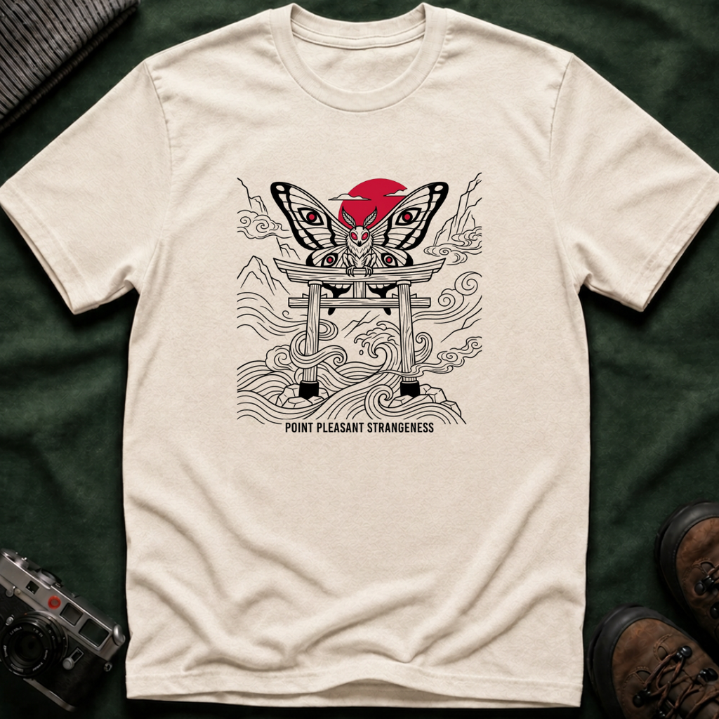 Mothman Torii T-Shirt — Japanese Ink Sun Graphic Tee