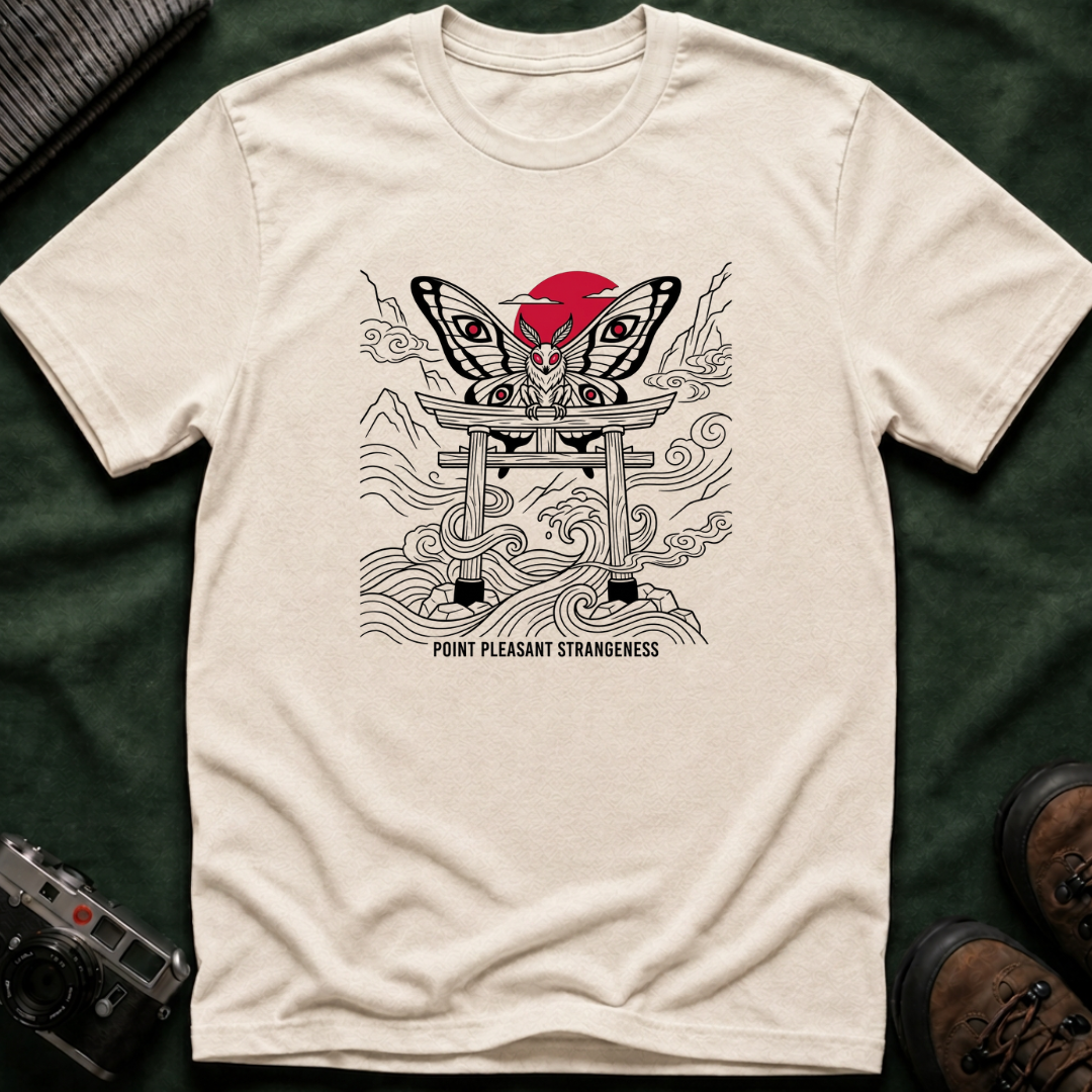 Mothman Torii T-Shirt — Japanese Ink Sun Graphic Tee