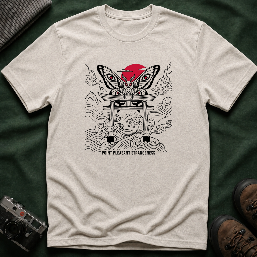 Mothman Torii T-Shirt — Japanese Ink Sun Graphic Tee