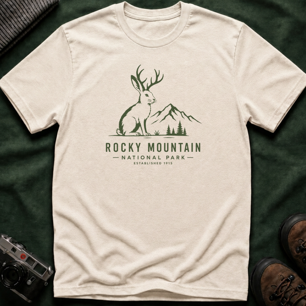 Rocky Mountain Jackalope T-Shirt — Mountain Nature Graphic Tee