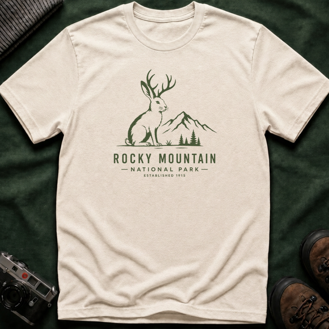 Rocky Mountain Jackalope T-Shirt — Mountain Nature Graphic Tee