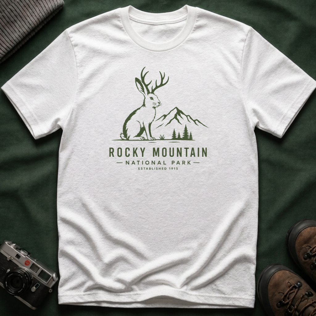Rocky Mountain Jackalope T-Shirt — Mountain Nature Graphic Tee