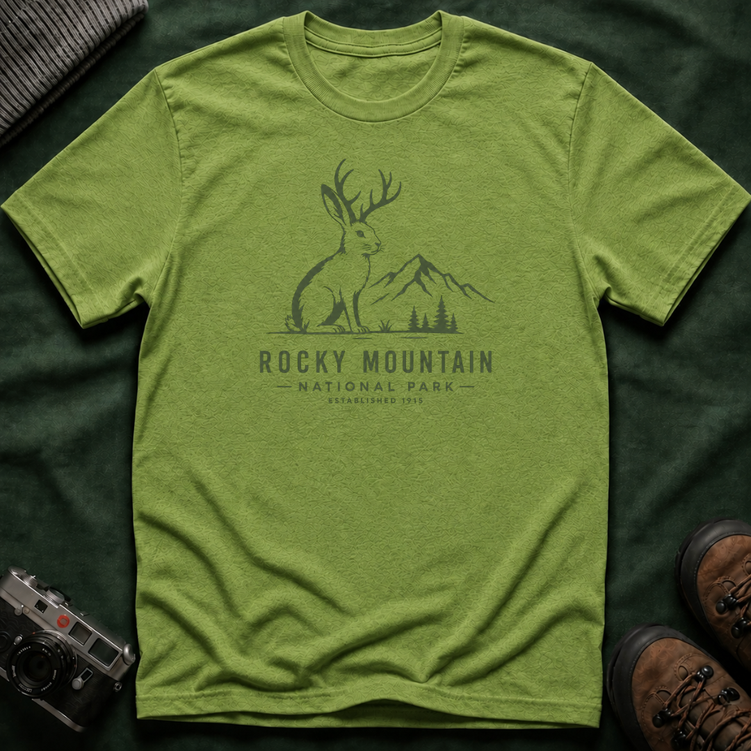 Rocky Mountain Jackalope T-Shirt — Mountain Nature Graphic Tee