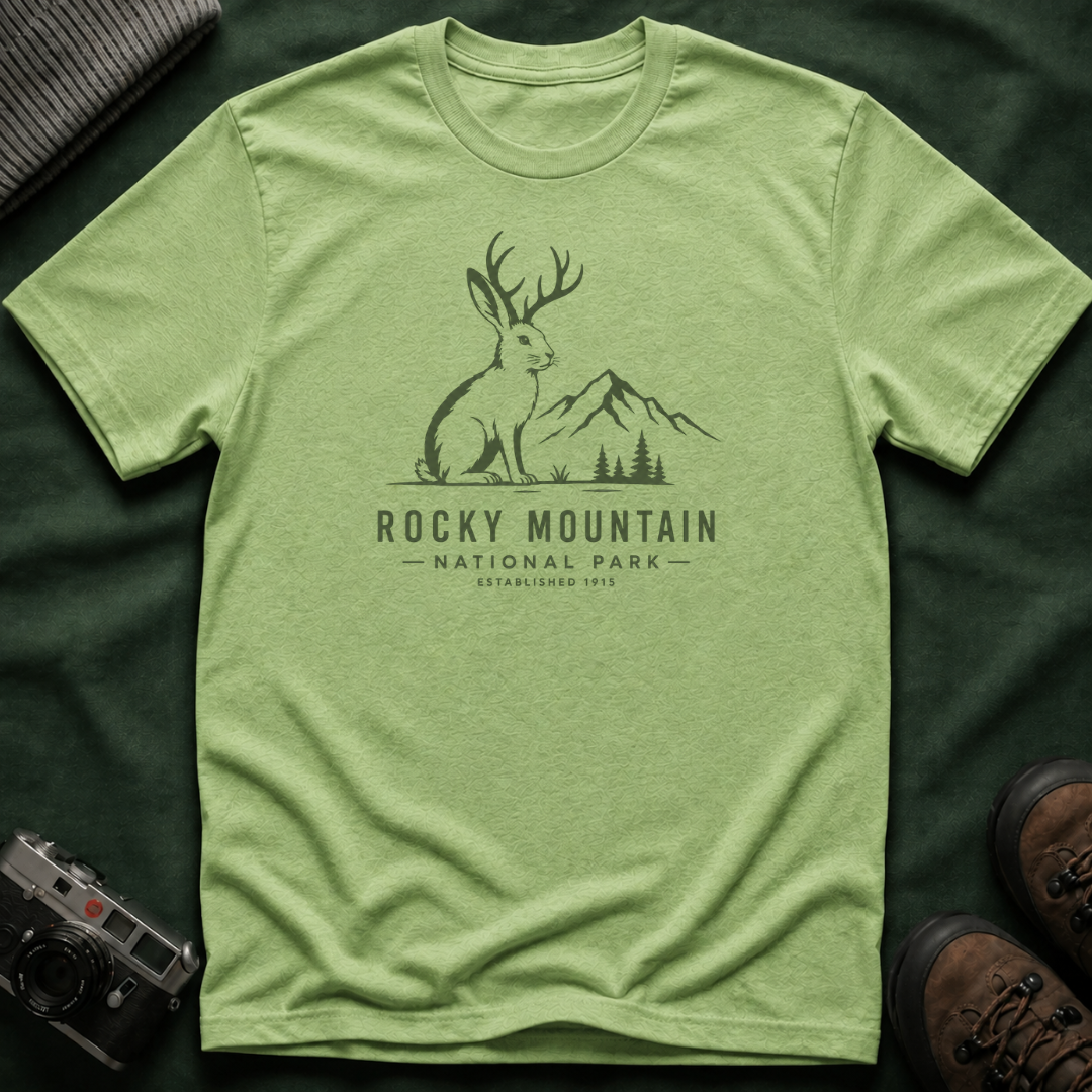 Rocky Mountain Jackalope T-Shirt — Mountain Nature Graphic Tee