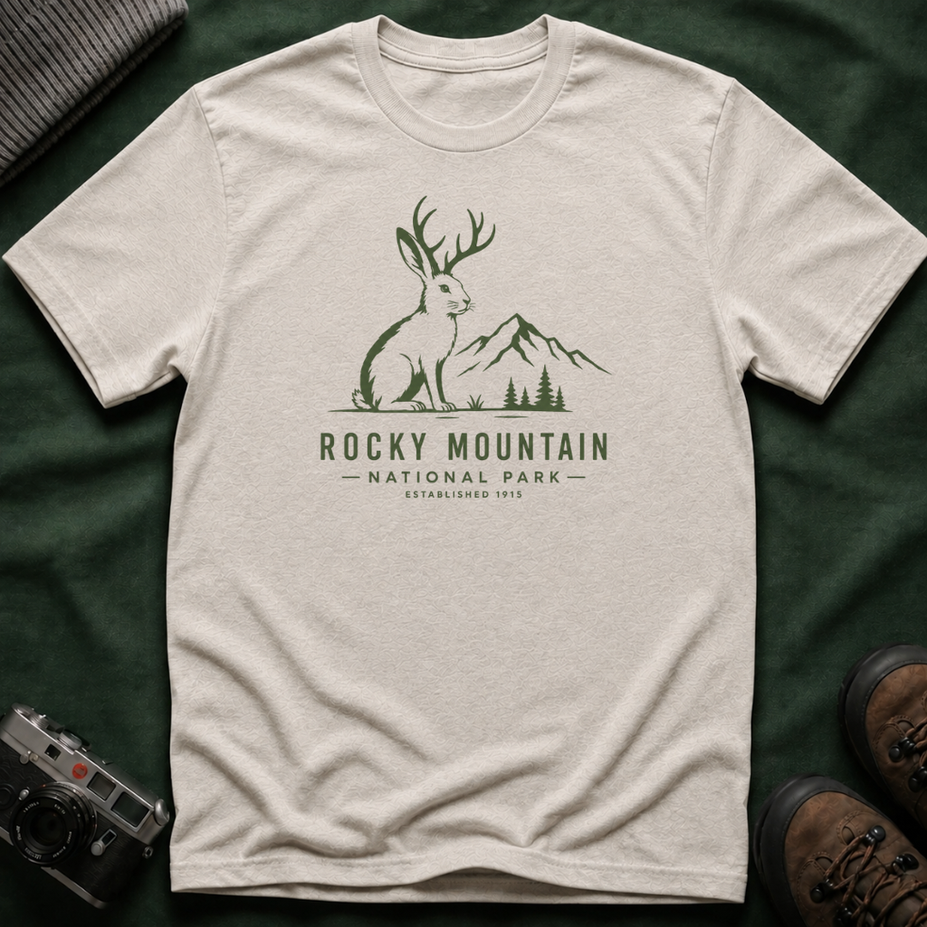 Rocky Mountain Jackalope T-Shirt — Mountain Nature Graphic Tee