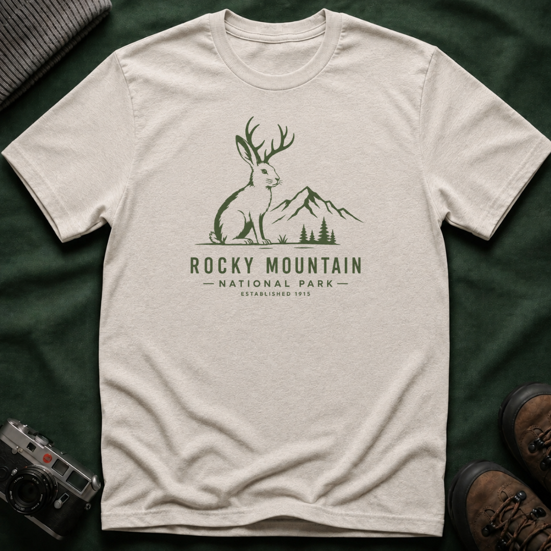 Rocky Mountain Jackalope T-Shirt — Mountain Nature Graphic Tee