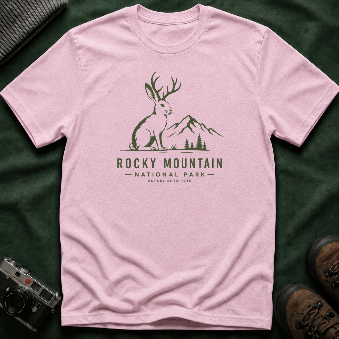 Rocky Mountain Jackalope T-Shirt — Mountain Nature Graphic Tee