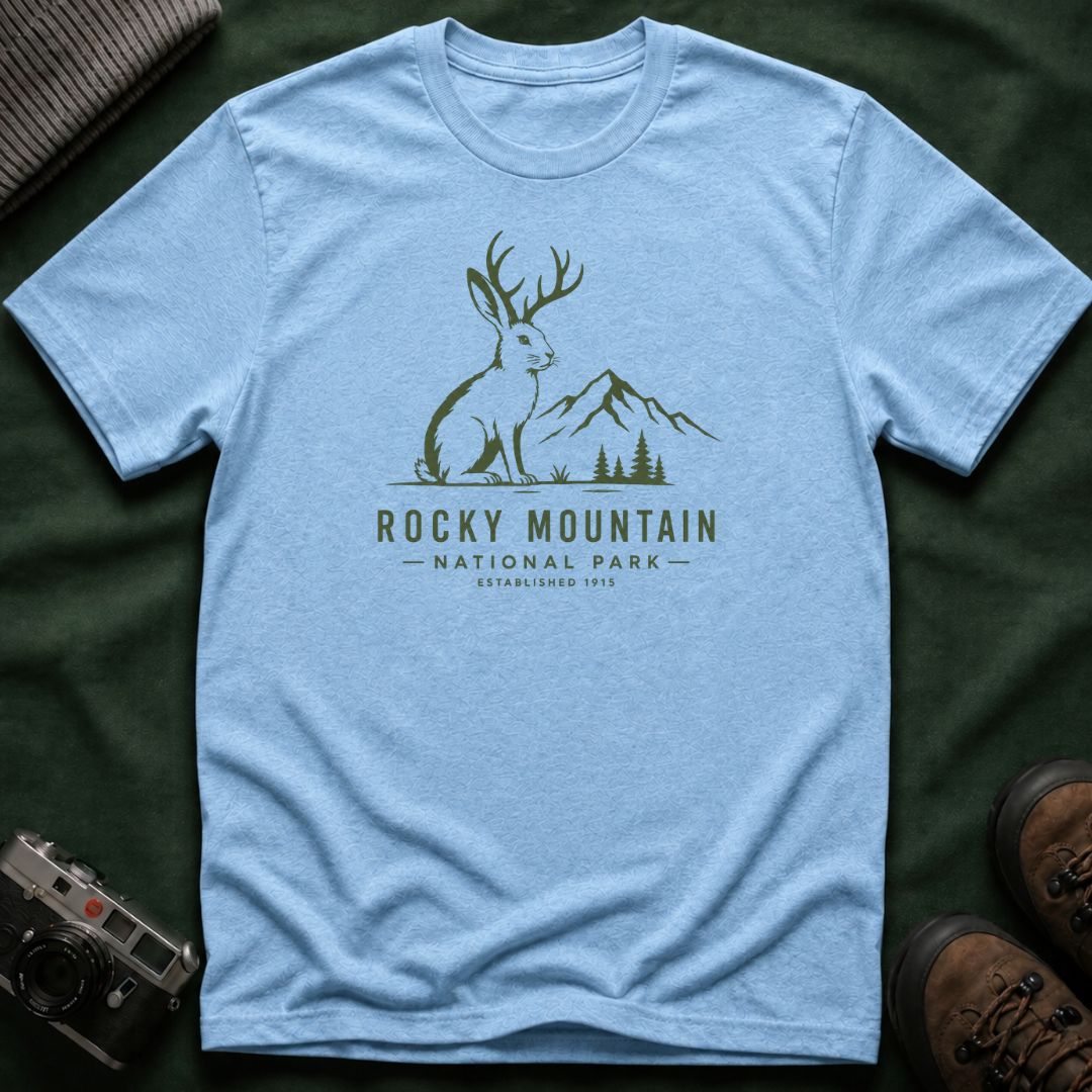 Rocky Mountain Jackalope T-Shirt — Mountain Nature Graphic Tee