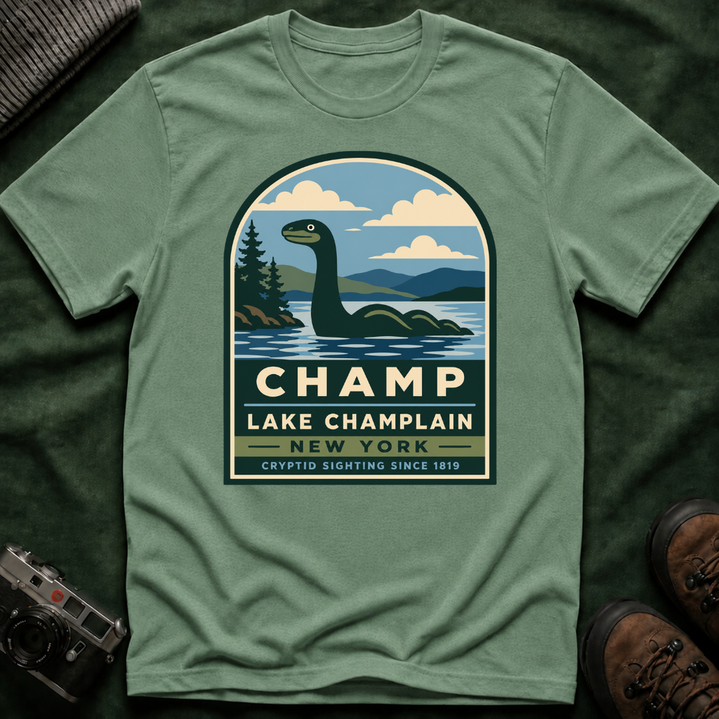 Lake Champlain Champ T-Shirt — Loch Ness-Style Monster Retro Tee