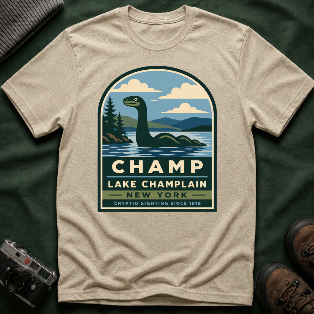Lake Champlain Champ T-Shirt — Loch Ness-Style Monster Retro Tee