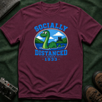 Socially Distanced Loch Ness Monster T-Shirt — Cute Nessie Graphic Tee