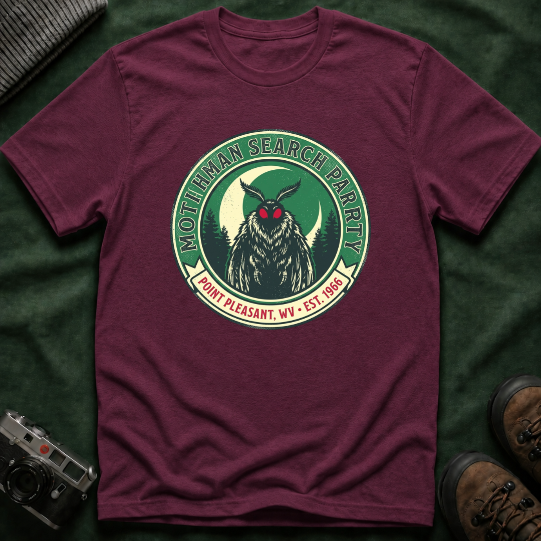Mothman Search Party T-Shirt — Vintage Cryptid Graphic Tee