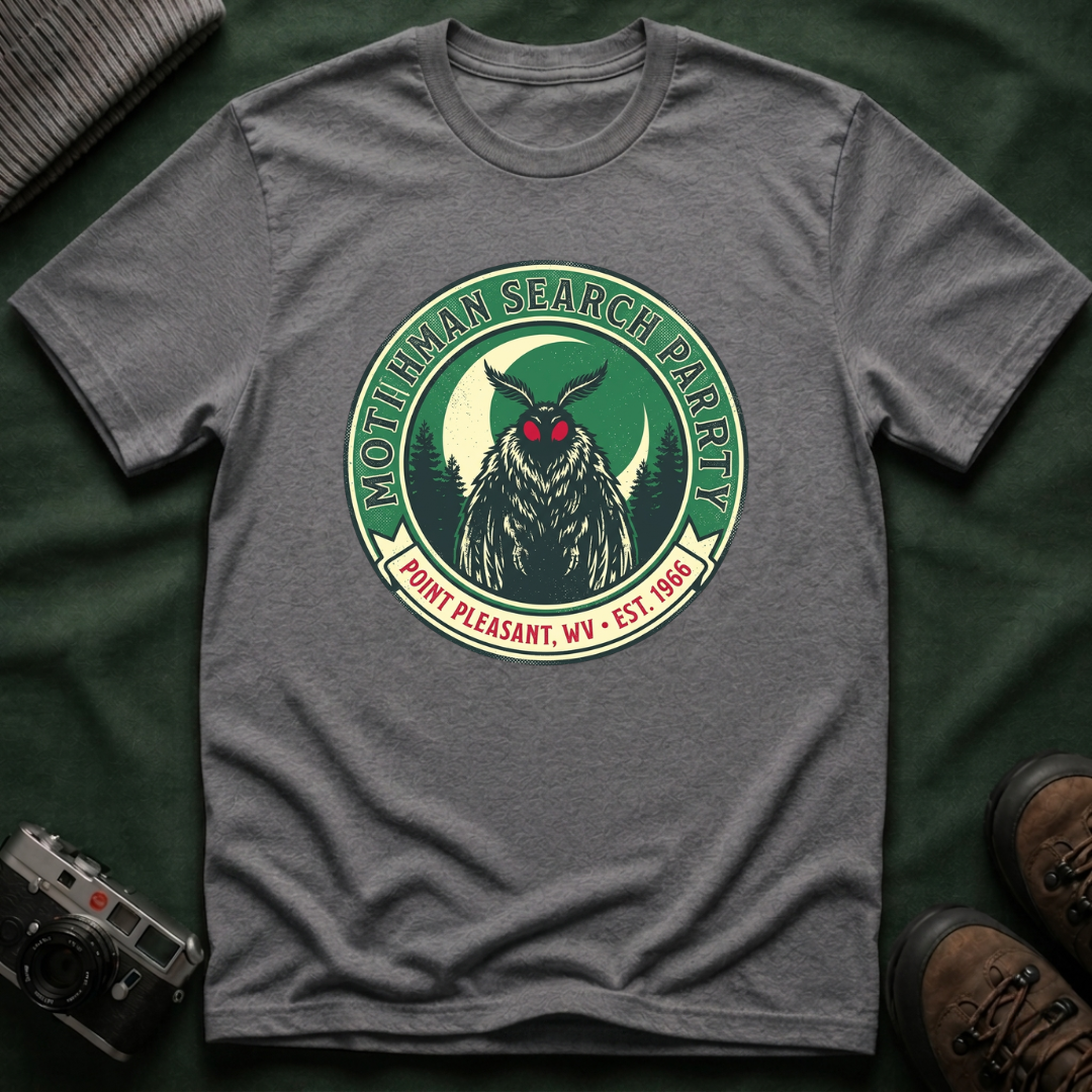 Mothman Search Party T-Shirt — Vintage Cryptid Graphic Tee