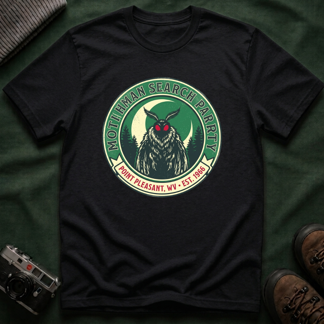 Mothman Search Party T-Shirt — Vintage Cryptid Graphic Tee