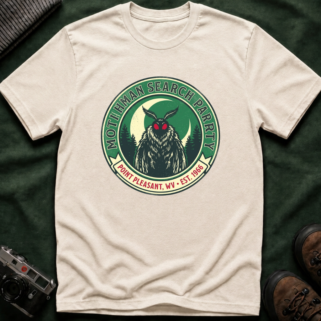 Mothman Search Party T-Shirt — Vintage Cryptid Graphic Tee