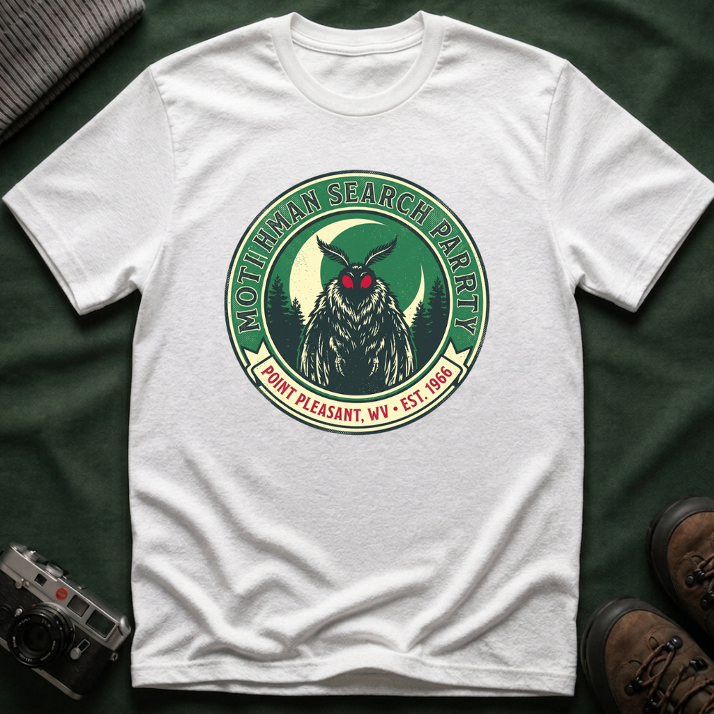 Mothman Search Party T-Shirt — Vintage Cryptid Graphic Tee