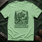 Sasquatch Photographer T-Shirt — “Take Nothing But Photographs” Outdoor Hiking Shirt
