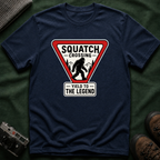 Squatch Crossing T‑Shirt — Sasquatch / Bigfoot Novelty Tee