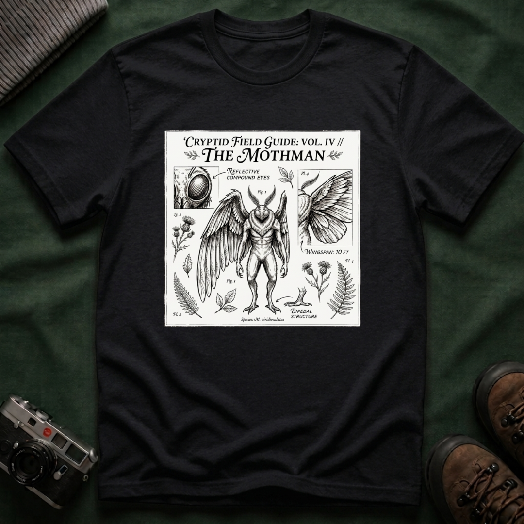 Mothman Cryptid Field Guide T-Shirt