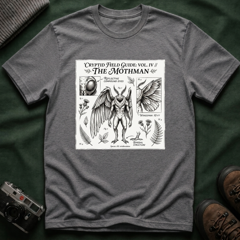 Mothman Cryptid Field Guide T-Shirt
