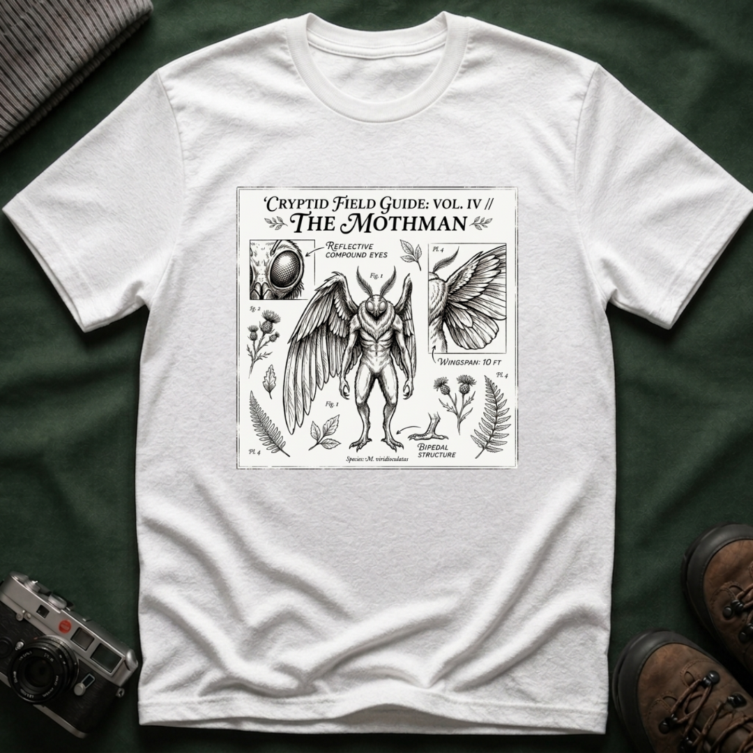 Mothman Cryptid Field Guide T-Shirt