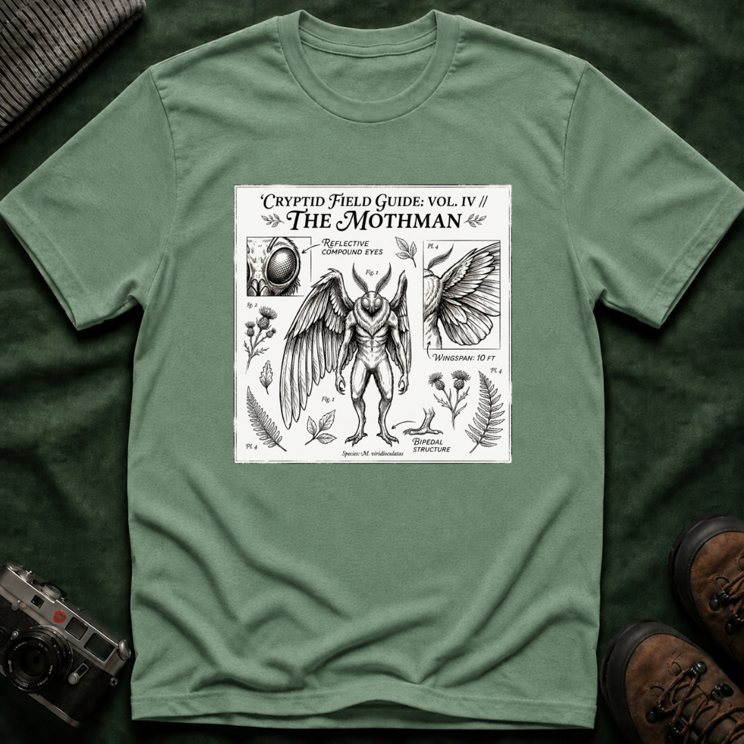 Mothman Cryptid Field Guide T-Shirt