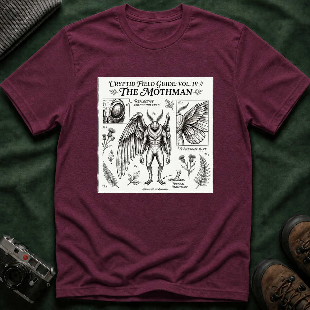 Mothman Cryptid Field Guide T-Shirt