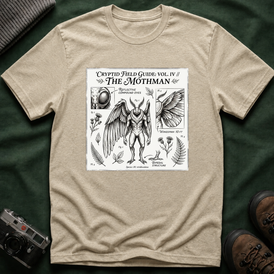 Mothman Cryptid Field Guide T-Shirt