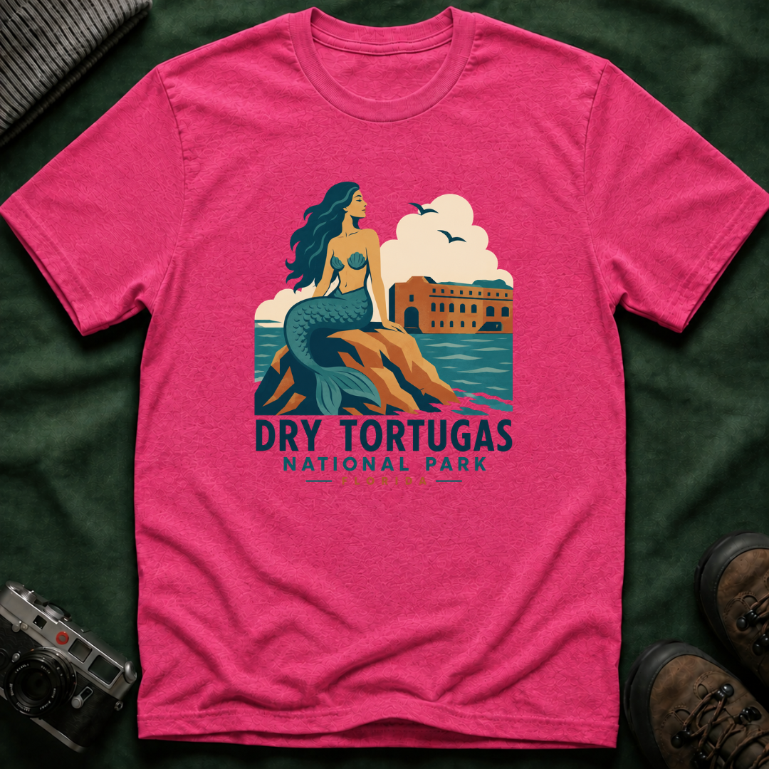 WPA Style Mermaid T-Shirt — Dry Tortugas National Park Vintage Travel Tee