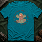 The Woodlands' Soulful Escapist T-Shirt — Cute Flatwoods Monster Tea & Tranquility Graphic