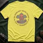 The Woodlands' Soulful Escapist T-Shirt — Cute Flatwoods Monster Tea & Tranquility Graphic