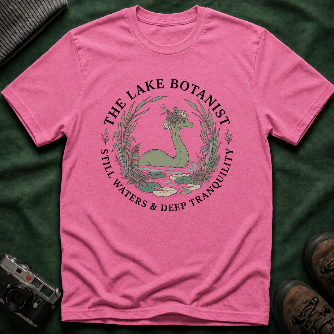 Cozy Cottagecore Nessie T-Shirt — 'The Lake Botanist' Nature Graphic Tee