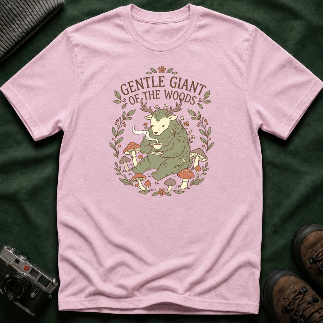 Cottagecore Cryptid T-Shirt — "Gentle Giant of the Woods" Woodland Creature Graphic Tee