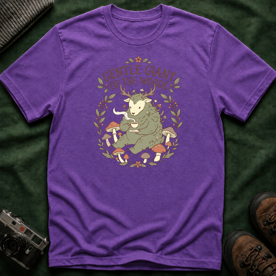 Cottagecore Cryptid T-Shirt — "Gentle Giant of the Woods" Woodland Creature Graphic Tee
