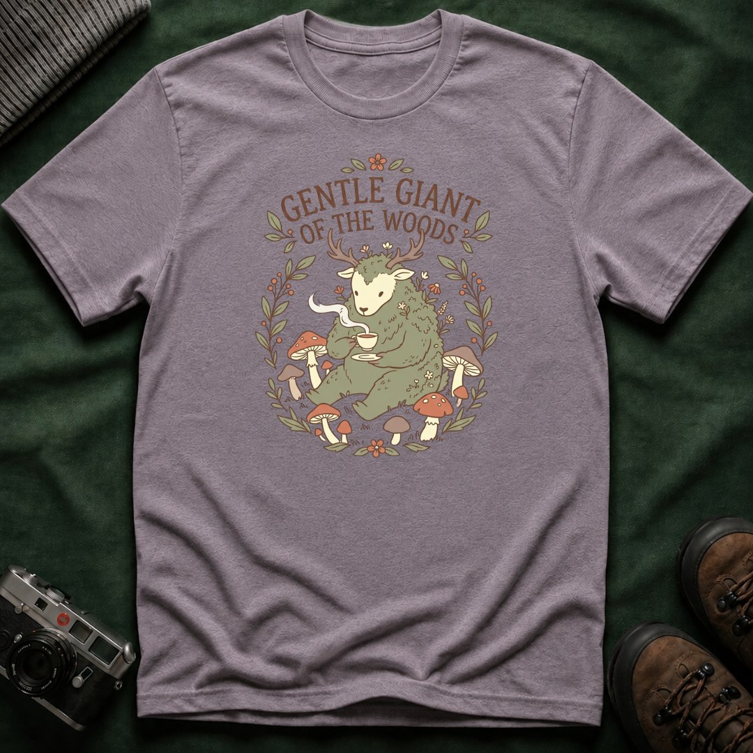 Cottagecore Cryptid T-Shirt — "Gentle Giant of the Woods" Woodland Creature Graphic Tee