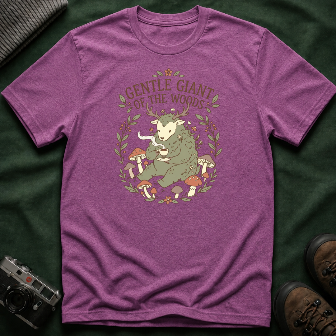Cottagecore Cryptid T-Shirt — "Gentle Giant of the Woods" Woodland Creature Graphic Tee