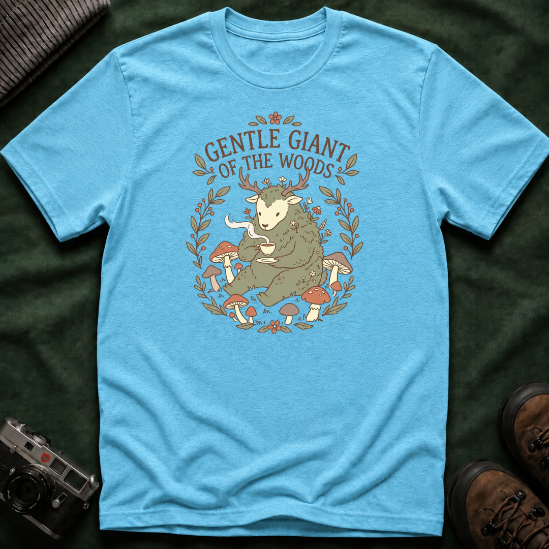 Cottagecore Cryptid T-Shirt — "Gentle Giant of the Woods" Woodland Creature Graphic Tee