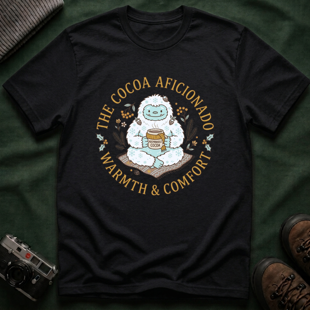 Yeti Hot Cocoa Aficionado T-Shirt — Cozy Cottagecore Winter Tee