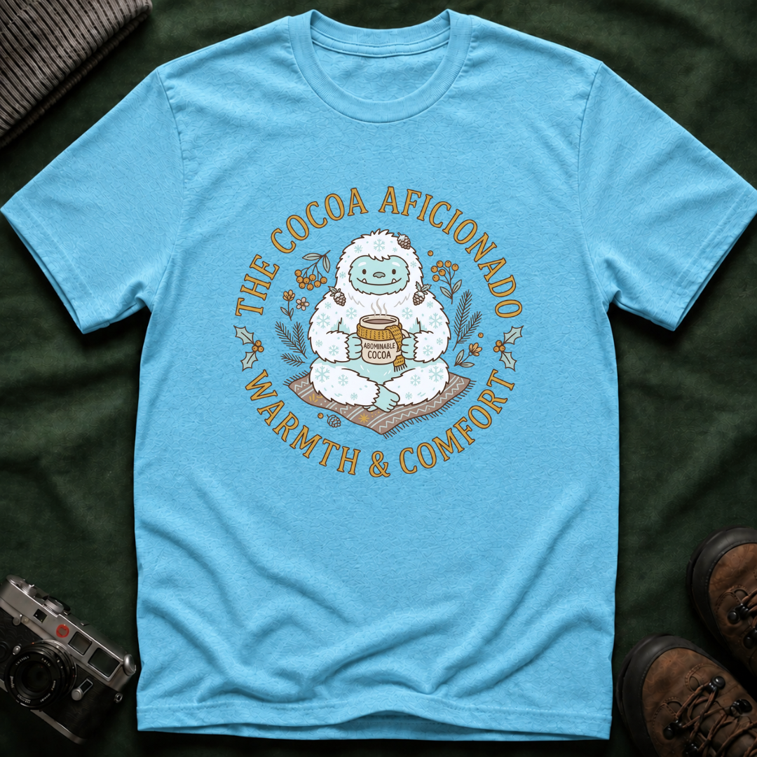 Yeti Hot Cocoa Aficionado T-Shirt — Cozy Cottagecore Winter Tee