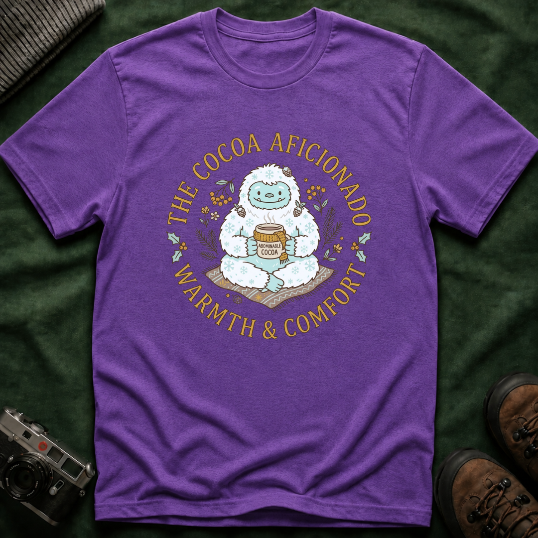 Yeti Hot Cocoa Aficionado T-Shirt — Cozy Cottagecore Winter Tee