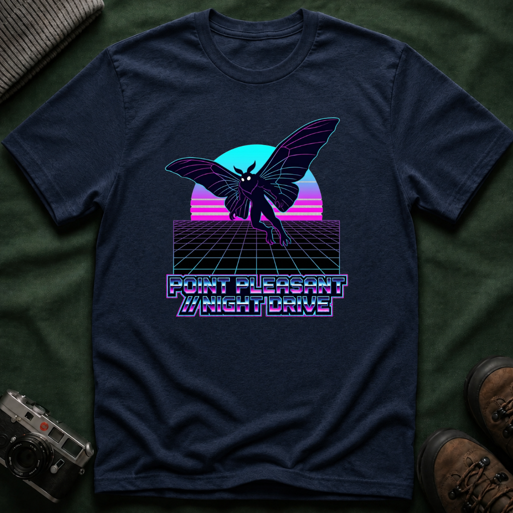 Mothman Retro T-Shirt — Vintage 80s Synthwave Cryptid Tee