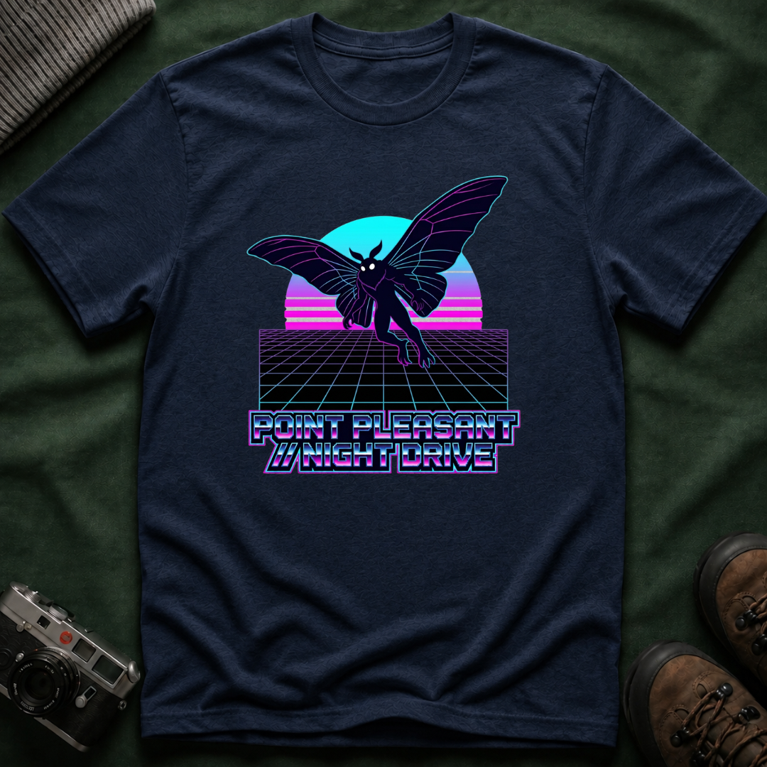 Mothman Retro T-Shirt — Vintage 80s Synthwave Cryptid Tee